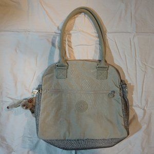 Grey Kipling Shoulder Bag with Crossbody Strap